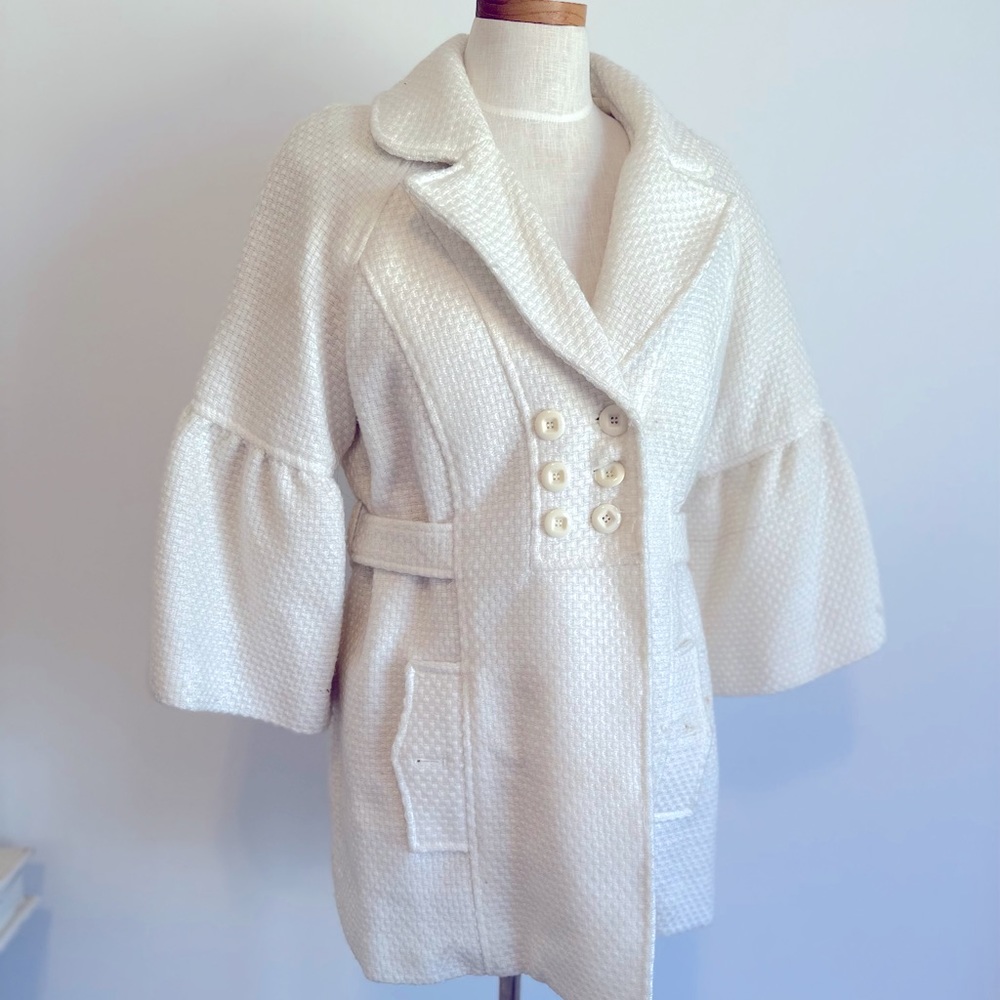 Cream AB Studio jacket with flare sleeves